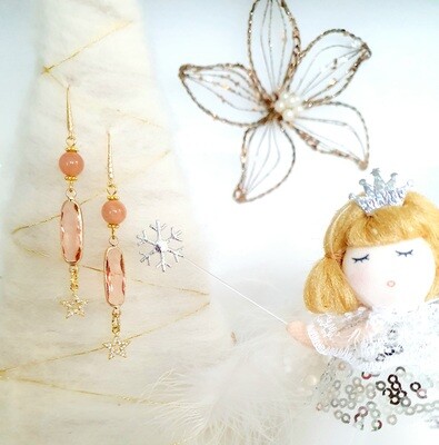 💖 Féériques et ultra féminines 💄B.O cristal et Pierre de Soleil 💖 Création artisanale. Modèle unique.